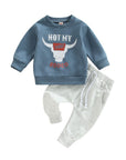 Cow Head Print Baby Set