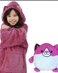 Kids Pets Blanket Hoodie Soft Plush