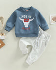 Cow Head Print Baby Set